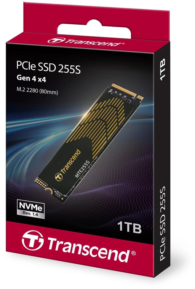 Alt view image 2 of 5 - Transcend 1TB MTE255S PCIe 4.0 M.2 2280 SSD, 7400MB/s, with Heatsink