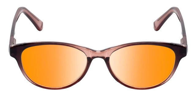 Alt view image 5 of 5 - Medspex Corinne McCormack Polly Color Therapy Reading Glasses +0.75 Pink Black Fade/Light Orange Womens Fluorescent Light Sensitivity Chromotherapy Chakra Healing