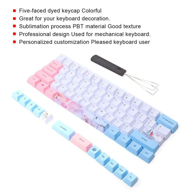 Alt view image 2 of 5 - 73 PBT Sublimation Keycaps, Five-Faced Dyed Anime Style