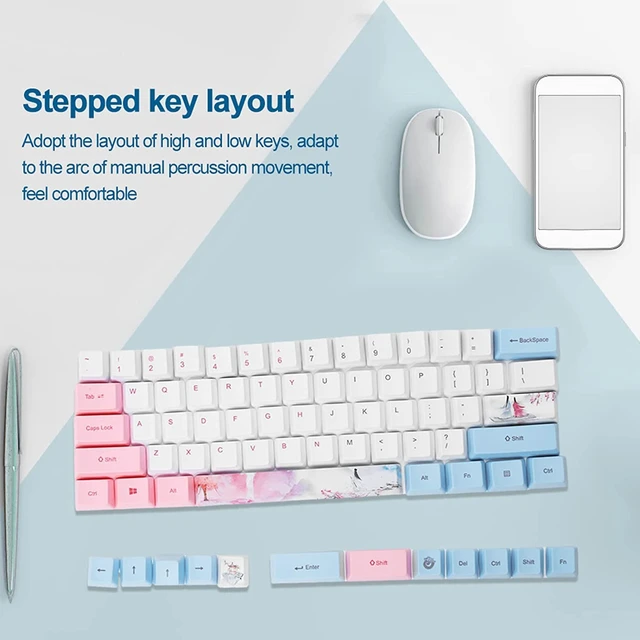 Alt view image 3 of 5 - 73 PBT Sublimation Keycaps, Five-Faced Dyed Anime Style