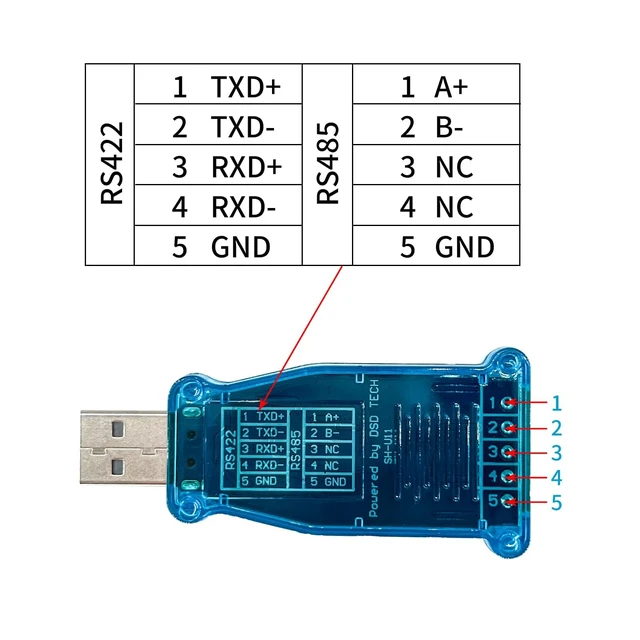 Alt view image 2 of 5 - DSD TECH SH-U11 USB to RS485 RS422 Converter with FTDI FT232R Chip Work for Modbus