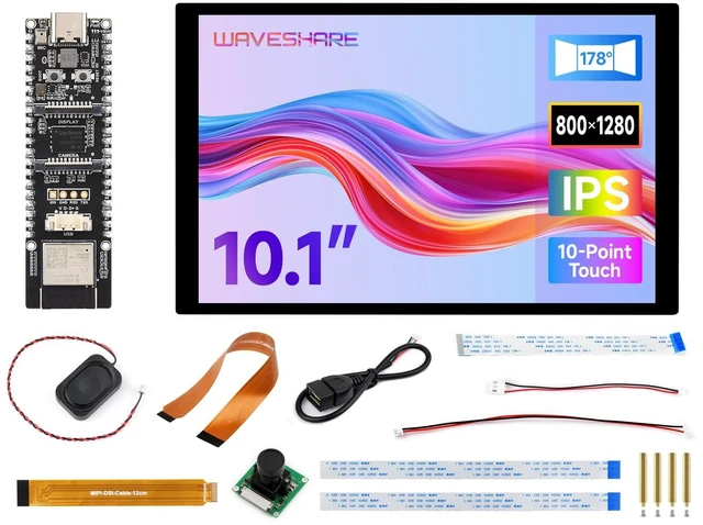 Main image of Waveshare ESP32-P4-WIFI6 High-Performance Development Board, Based On ESP32-P4 and ESP32-C6, Supports Wi-Fi 6 and Bluetooth 5/BLE-Bundle with Monitor, Speaker and Camera-12 Items