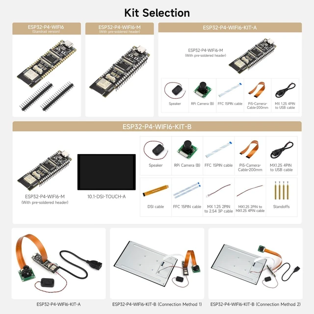 Alt view image 5 of 5 - Waveshare ESP32-P4-WIFI6 High-Performance Development Board, Based On ESP32-P4 and ESP32-C6, Supports Wi-Fi 6 and Bluetooth 5/BLE-Bundle with Monitor, Speaker and Camera-12 Items