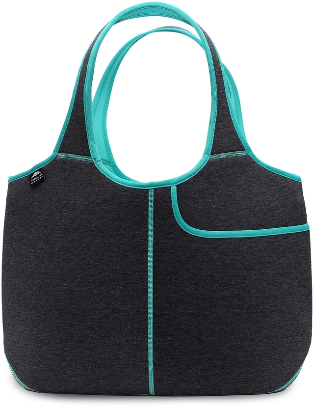 Main image of Nordic By Nature Women's Soft Tote Shoulder Bag Neoprene Handbag Laptop Computer Travel Bag Purse (Dark Grey/Lagoon)