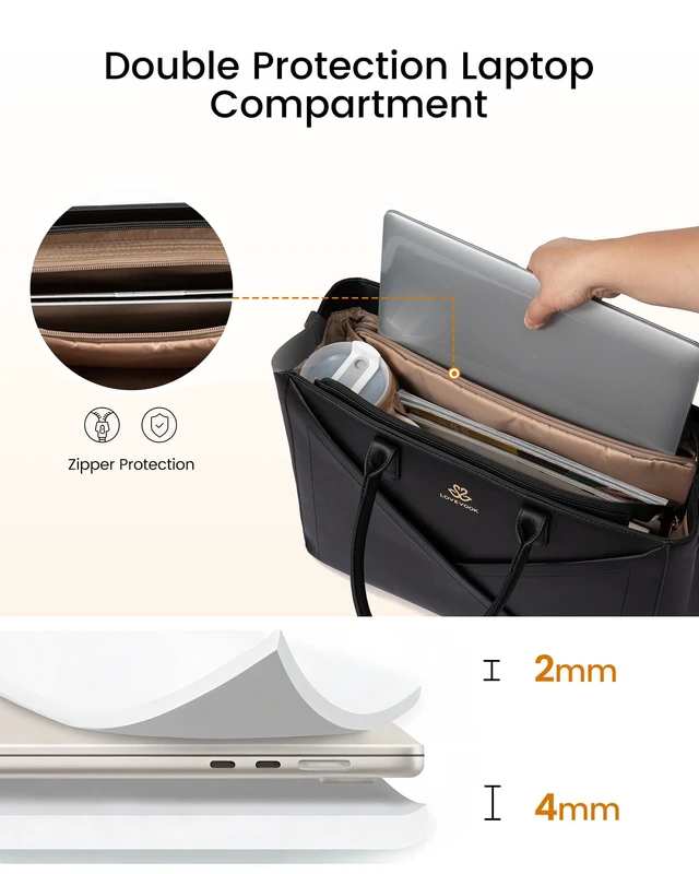 Alt view image 4 of 5 - LOVEVOOK Laptop Work Tote Bag for Women with Large Cup Holder, 16 Inch
