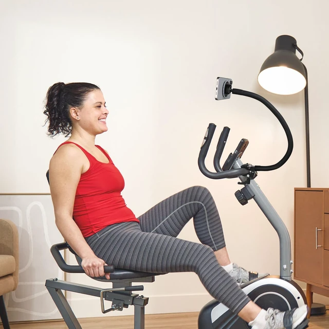 Alt view image 5 of 5 - Mippko Magnetic Gooseneck Phone Holder for Treadmill/Spin Bike/Mic Stand/Music Stand,19.7" Long Gooseneck Arm Super Crab Clamp iPhone Mount,Compatible with iPhone 12/13/14/15/16/17 Android Cellphone