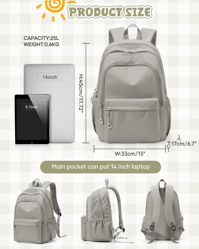 Alt view image 3 of 5 - winspansy Backpack for School Teen Girls Boys Waterproof School Book Bags