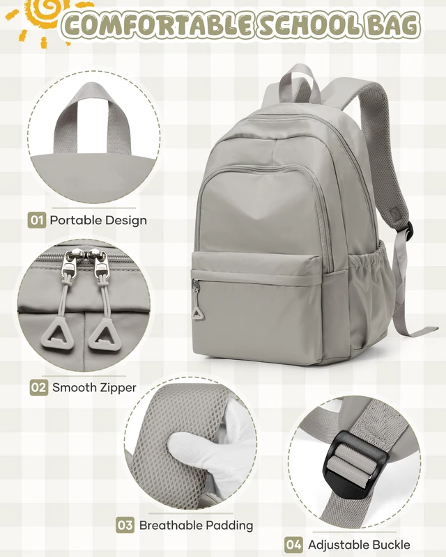 Alt view image 4 of 5 - winspansy Backpack for School Teen Girls Boys Waterproof School Book Bags