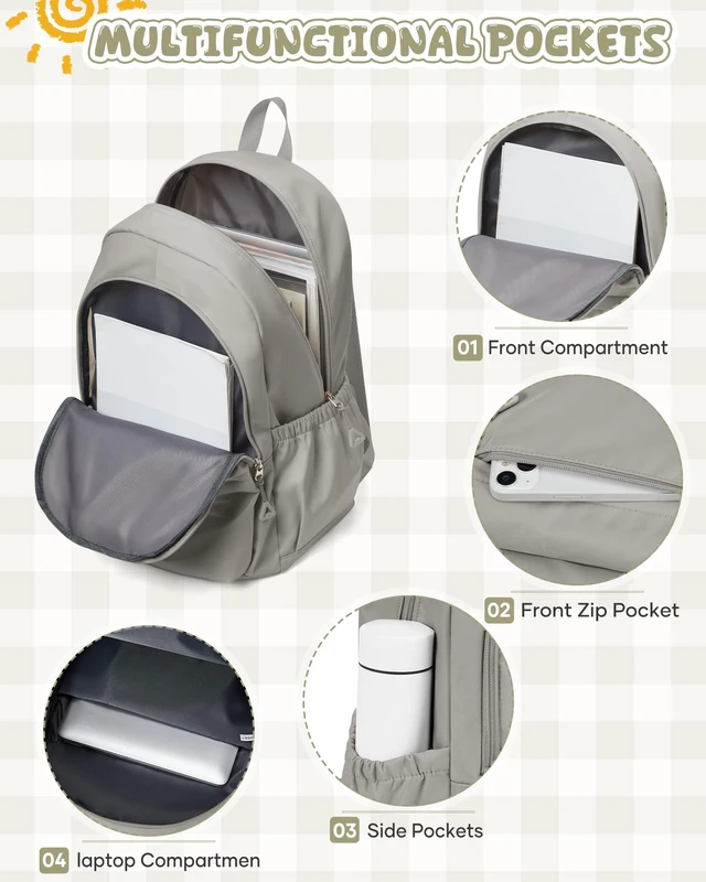 Alt view image 5 of 5 - winspansy Backpack for School Teen Girls Boys Waterproof School Book Bags