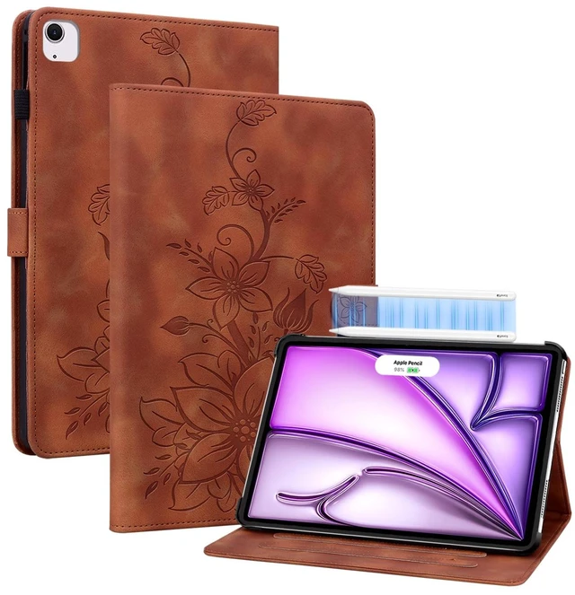 Main image of KEFBWAO Case for iPad Air 13 Inch M4/M3/M2 (2026/2025/2024), Auto Wake/Sleep Supports Pencil Pro and Pencil(USB-C) Magnetic Multi-Angle Viewing Clasp Cover, Brown