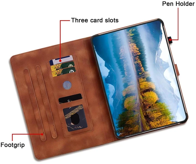 Alt view image 3 of 5 - KEFBWAO Case for iPad Air 13 Inch M4/M3/M2 (2026/2025/2024), Auto Wake/Sleep Supports Pencil Pro and Pencil(USB-C) Magnetic Multi-Angle Viewing Clasp Cover, Brown