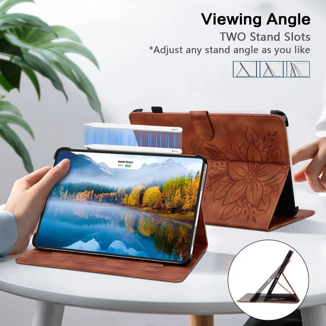 Alt view image 4 of 5 - KEFBWAO Case for iPad Air 13 Inch M4/M3/M2 (2026/2025/2024), Auto Wake/Sleep Supports Pencil Pro and Pencil(USB-C) Magnetic Multi-Angle Viewing Clasp Cover, Brown