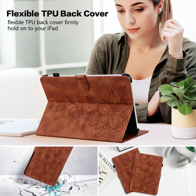Alt view image 5 of 5 - KEFBWAO Case for iPad Air 13 Inch M4/M3/M2 (2026/2025/2024), Auto Wake/Sleep Supports Pencil Pro and Pencil(USB-C) Magnetic Multi-Angle Viewing Clasp Cover, Brown