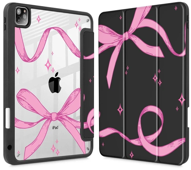 Main image of Tuiklol for iPad Pro 11 Inch 4th / 3rd / 2nd / 1st Gen (2022 2021 2020 2018) Case -Built-in Pencil Holder Shockproof Cover Clear Transparent Back Shell with Auto Wake/Sleep, Bow