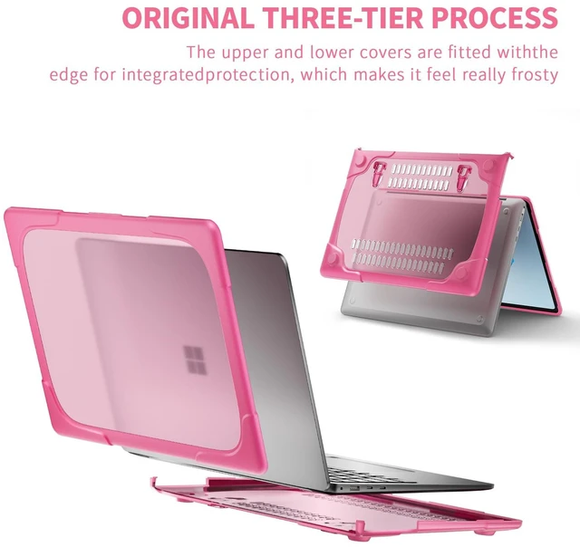 Alt view image 3 of 5 - Batianda Durable Stand Case for Microsoft Surface Laptop 13.8 Inch, Pink