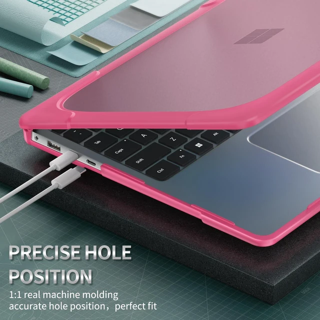 Alt view image 4 of 5 - Batianda Durable Stand Case for Microsoft Surface Laptop 13.8 Inch, Pink