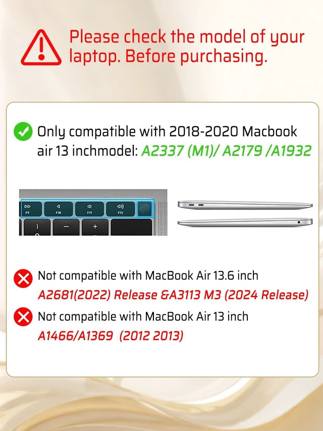 Alt view image 3 of 5 - Seorsok Compatible with MacBook Air 13 Inch Case 2022-2018 Release A1932 A2179 M1 A2337 Touch ID,Elegant Plastic Hard Shell Case Transparent Keyboard Cover,Black Tartan PVC Leather