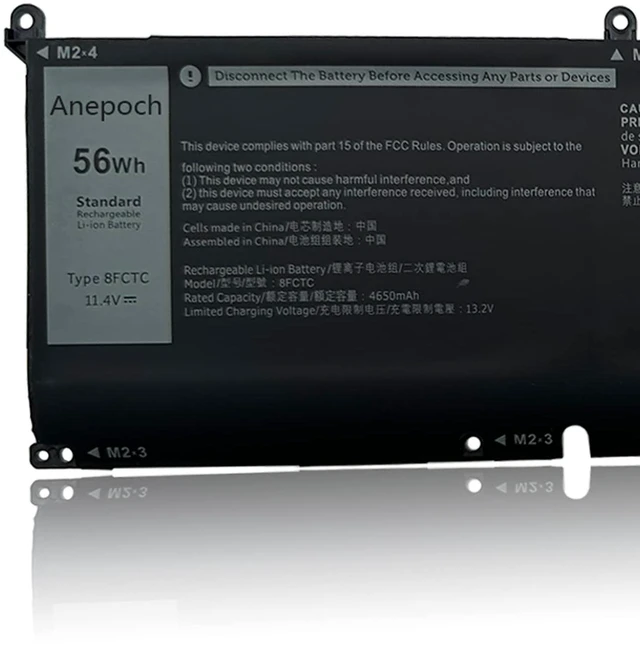 Alt view image 4 of 5 - Anepoch 8FCTC Laptop Battery Replacement for Dell XPS 15 9500 Precision 5550 Alienware M15 R3 R4 M17 Series Notebook 69KF2 08FCTC 070N2F 0M59JH 0DVG8M 70N2F 0P8P1P 11.4V 56Wh 4650mAh
