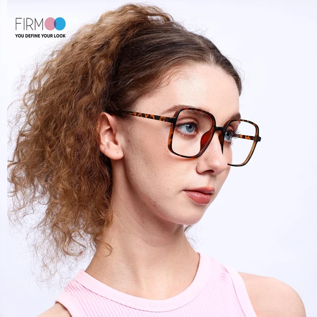 Alt view image 2 of 5 - Firmoo Blue Light Blocking Glasses for Women Men, Tortoise Oversized Square Frame Computer Screen Gaming Anti-Eyestrain & UV Glare Glasses