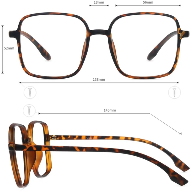 Alt view image 4 of 5 - Firmoo Blue Light Blocking Glasses for Women Men, Tortoise Oversized Square Frame Computer Screen Gaming Anti-Eyestrain & UV Glare Glasses