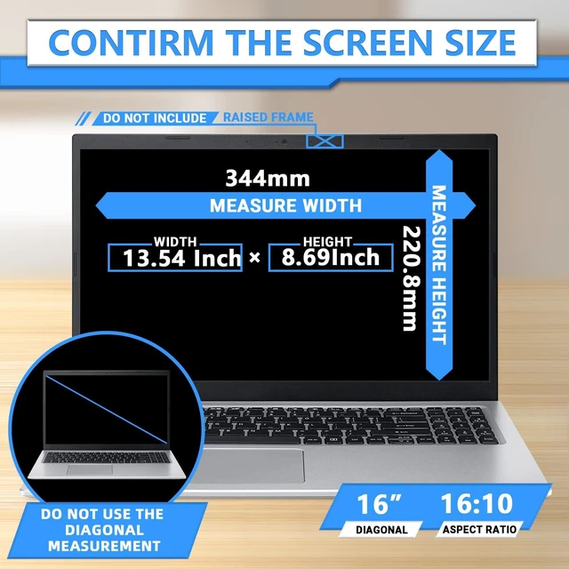 Alt view image 2 of 5 - Magnetic Laptop Privacy Screen 16 Inch 16:10, Removable Privacy Filter