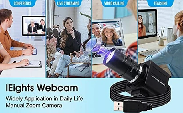 Alt view image 5 of 5 - 8MP USB Camera for Computer, 2.8-12mm 4X Optical Zoom, Ultra HD 4K Webcam