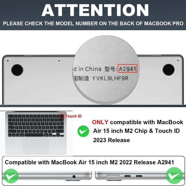 Alt view image 2 of 5 - LCMOCICO Case Compatible with MacBook Air 15 inch M5 2026 2025-2023 Release M4 M3 M2 Model A3448 A3241 A3114 A2941, Plastic Hard Shell Case & Keyboard Cover & Screen Protector, Tin Foil Butterfly
