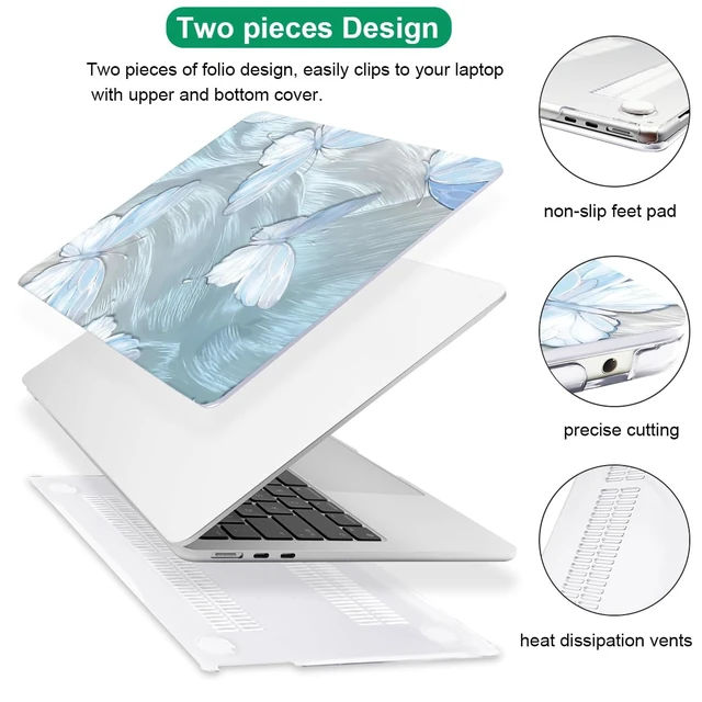 Alt view image 3 of 5 - LCMOCICO Case Compatible with MacBook Air 15 inch M5 2026 2025-2023 Release M4 M3 M2 Model A3448 A3241 A3114 A2941, Plastic Hard Shell Case & Keyboard Cover & Screen Protector, Tin Foil Butterfly