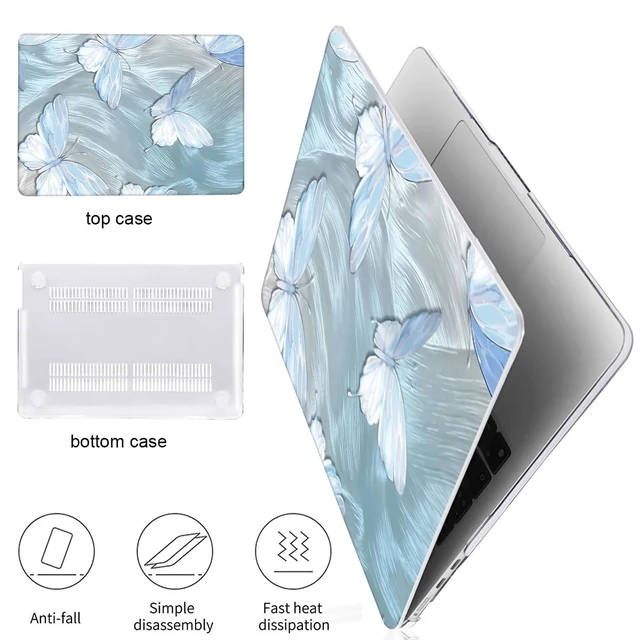 Alt view image 4 of 5 - LCMOCICO Case Compatible with MacBook Air 15 inch M5 2026 2025-2023 Release M4 M3 M2 Model A3448 A3241 A3114 A2941, Plastic Hard Shell Case & Keyboard Cover & Screen Protector, Tin Foil Butterfly