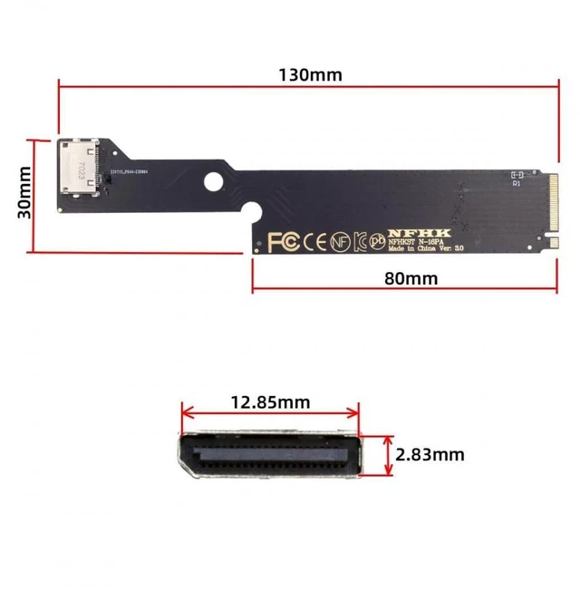 Alt view image 2 of 5 - CY Card PCI-E 4.0 M.2 M-Key to Oculink SFF-8612 SFF-8611 Host Adapter for 2022-2023 ThinkBook 16+ External Graphics Card & SSD