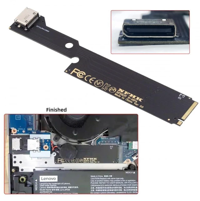 Alt view image 3 of 5 - CY Card PCI-E 4.0 M.2 M-Key to Oculink SFF-8612 SFF-8611 Host Adapter for 2022-2023 ThinkBook 16+ External Graphics Card & SSD