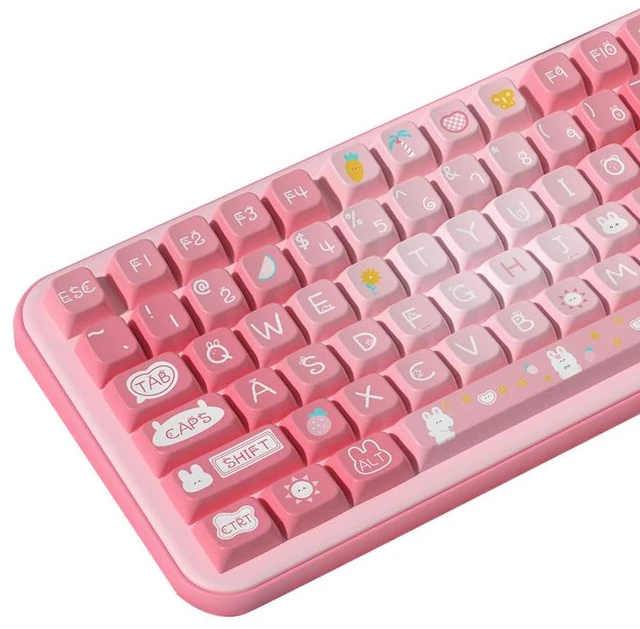 Main image of daixiahu Summer Rabbit Theme keycaps 158 Key PBT keycaps MDA Custom keycap Set is Suitable for 61/87/104/108 Cherry MX Switch and Other Mechanical Keyboards