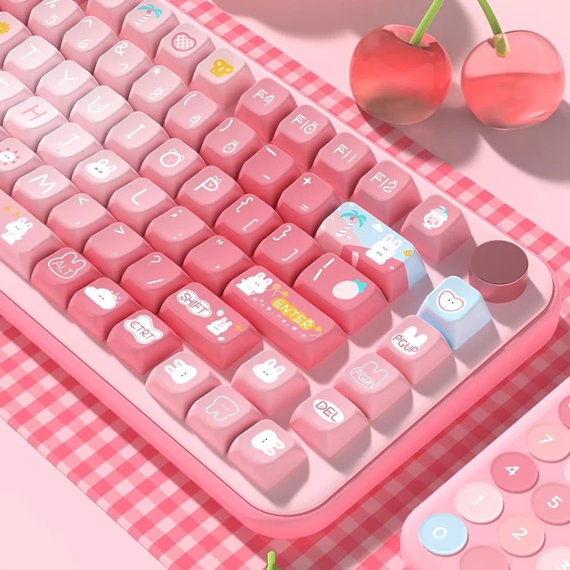 Alt view image 2 of 5 - daixiahu Summer Rabbit Theme keycaps 158 Key PBT keycaps MDA Custom keycap Set is Suitable for 61/87/104/108 Cherry MX Switch and Other Mechanical Keyboards