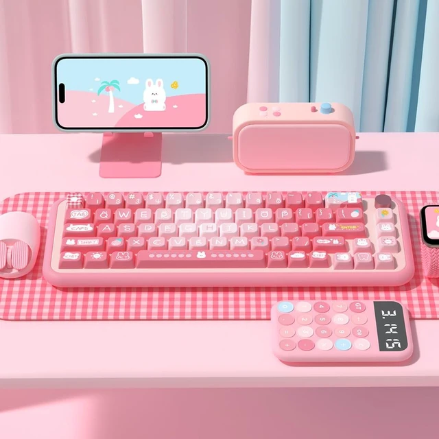 Alt view image 3 of 5 - daixiahu Summer Rabbit Theme keycaps 158 Key PBT keycaps MDA Custom keycap Set is Suitable for 61/87/104/108 Cherry MX Switch and Other Mechanical Keyboards