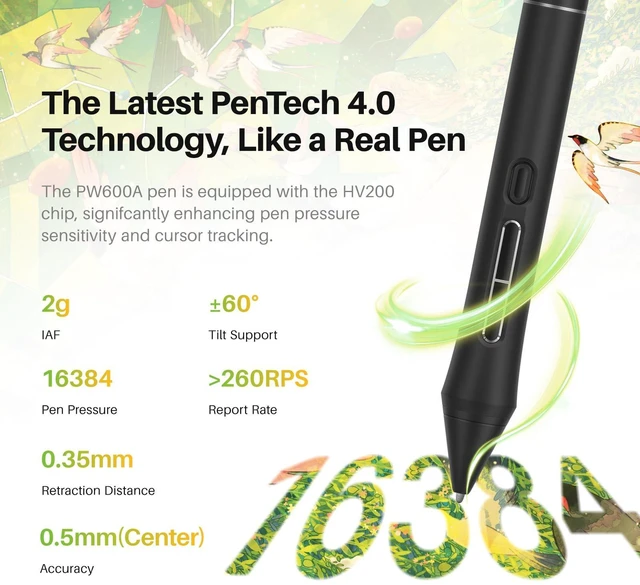 Alt view image 2 of 5 - HUION Kamvas Pro 16 V2 Drawing Tablet with Screen, 16384 Levels Pen, 15.6"