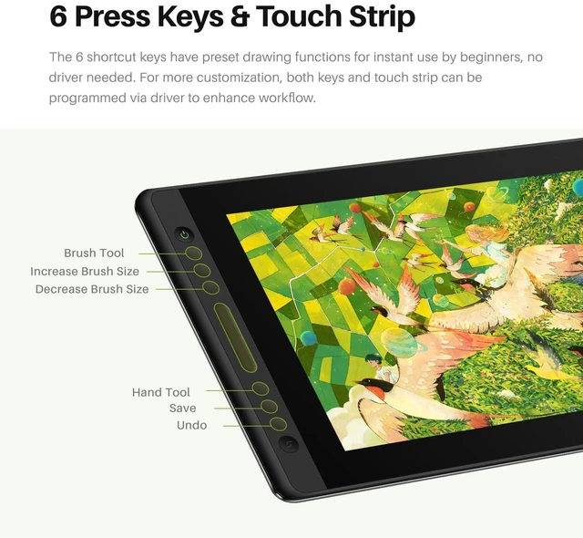 Alt view image 3 of 5 - HUION Kamvas Pro 16 V2 Drawing Tablet with Screen, 16384 Levels Pen, 15.6"