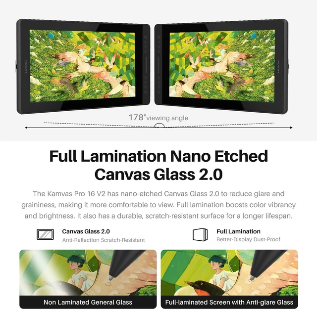 Alt view image 4 of 5 - HUION Kamvas Pro 16 V2 Drawing Tablet with Screen, 16384 Levels Pen, 15.6"