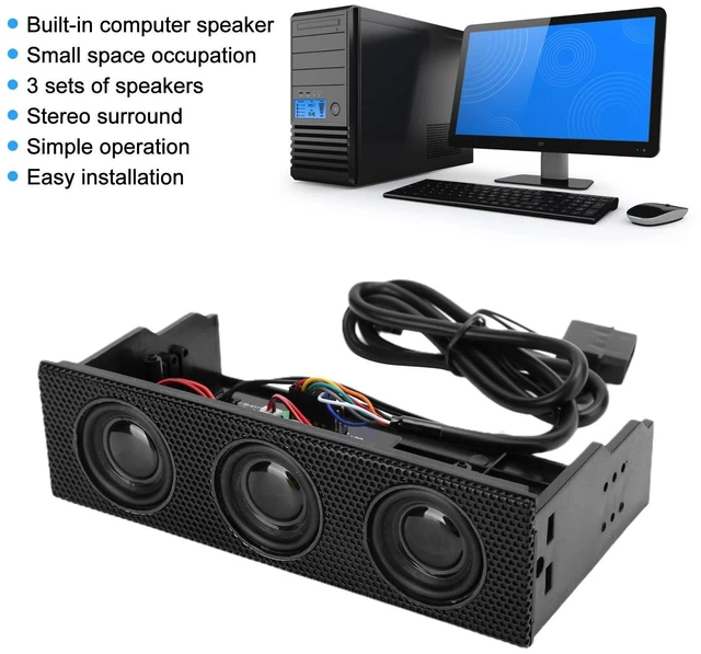 Alt view image 2 of 5 - Wendeekun PC Media Dashboard, PC Speaker Stereo Surround Computer Case Builtin Mic Loudspeaker 5.25in Computer Case Front Bay