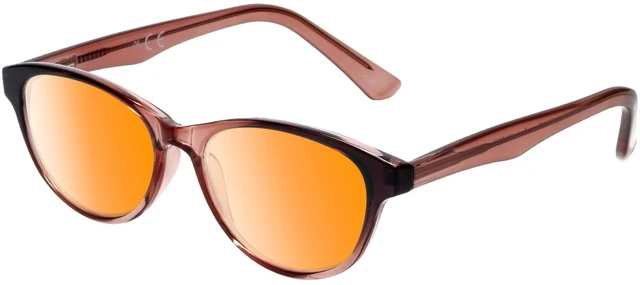 Main image of Medspex Corinne McCormack Polly Color Therapy Reading Glasses +3.00 Pink Black Fade/Light Orange Womens Fluorescent Light Sensitivity Chromotherapy Chakra Healing