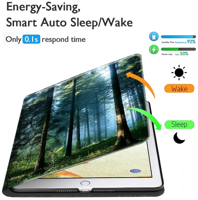 Alt view image 3 of 5 - for All-New Fire HD 10 Tablet Case (13th Generation, 2023 Release Only) 10.1" PU Leather Slim Adjustable Stand Smart Cover with Auto Wake/Sleep for Fire Tablet 10 2023,Nature Misty Forest