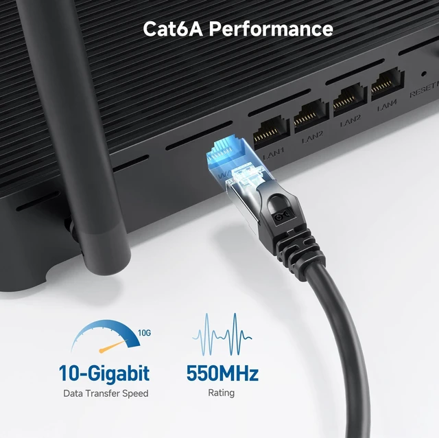 Alt view image 3 of 5 - Cable Matters 10Gbps Snagless Shielded Cat 6A Ethernet Cable, 75ft, Black