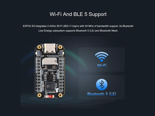 Alt view image 4 of 5 - ESP32-S3 Development Board with 1.47inch Touch LCD Display, 172320 Pixels 262K Color IPS Touch Screen, Support 2.4GHz WiFi & Bluetooth 5, Dual-core Processor up to 240MHz Frequency