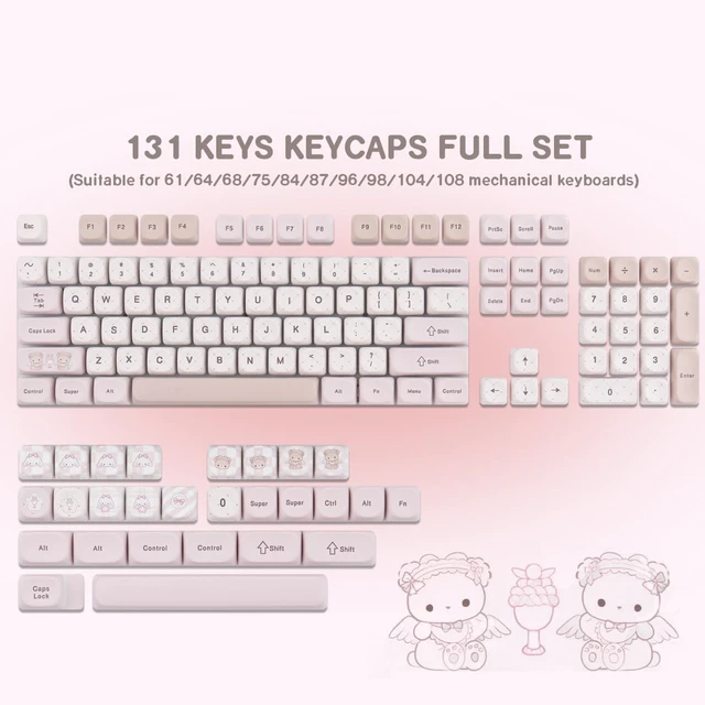 Alt view image 5 of 5 - Sunzit MOA Profile Keycaps,130 Keys Cute PBT Custom Keycaps