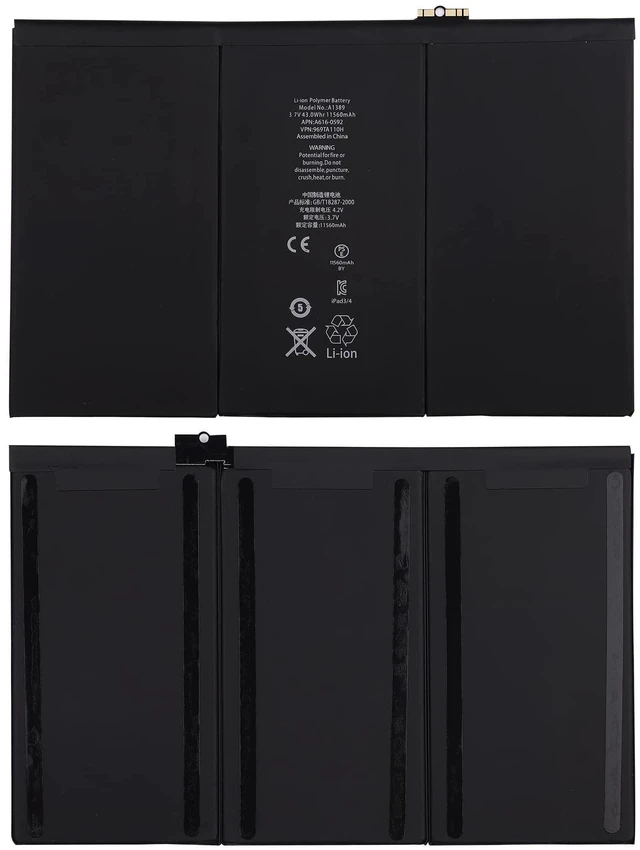 Alt view image 3 of 4 - Vvsialeek A1389 Replacement Battery 616-0592, 616-0593, 616-0604 Battery Compatible with iPad 3 A1416, A1430 iPad 4 A1458, A1459, A1460