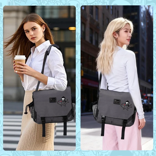 Alt view image 2 of 5 - tokidoki Messenger Bag for Women Men,Cute Purse Shoulder Bag Briefcase Business Bag with Shopping Travel School Work (grey)