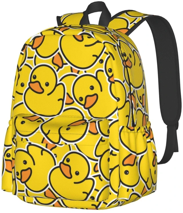 Main image of Jbofyee Cute Rubber Ducky Laptop Backpack For Men Women, Yellow Cartoon Ducks Lightweight Daypack Bookbag For Daily Commutes Business Travel Hiking