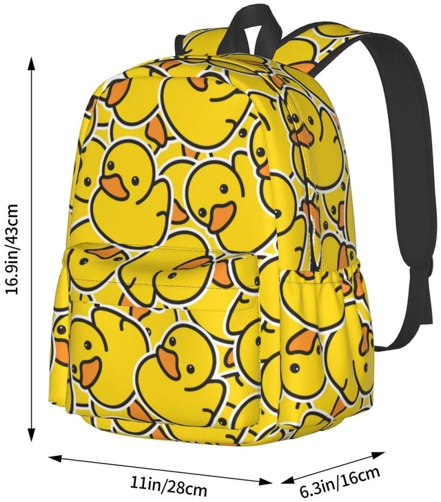 Alt view image 4 of 5 - Jbofyee Cute Rubber Ducky Laptop Backpack For Men Women, Yellow Cartoon Ducks Lightweight Daypack Bookbag For Daily Commutes Business Travel Hiking