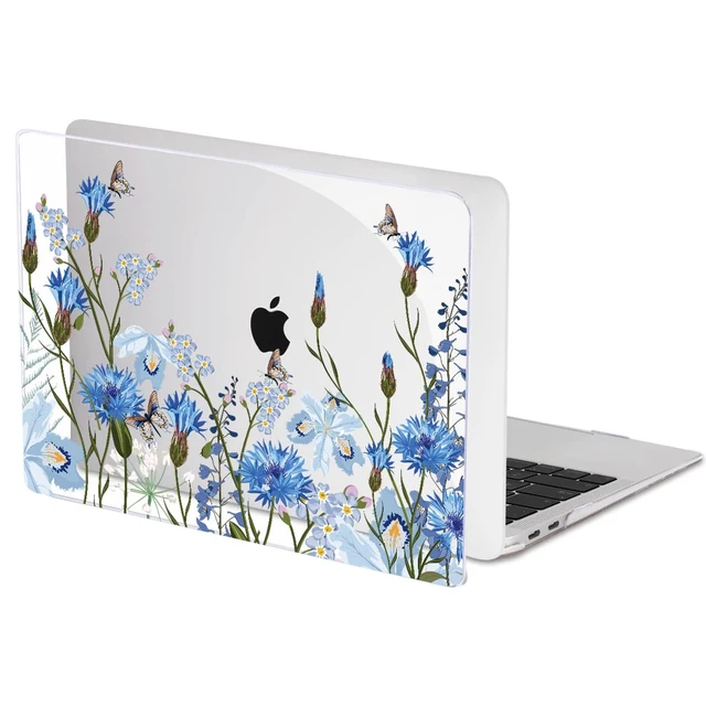 Alt view image 3 of 5 - LCMOCICO Compatible with MacBook Air 13 Inch Case 2018 2019 2020 2021 Release A2337 M1 A1932 A2179 Touch ID, Plastic Hard Case Keyboard Cover Screen Protector for Mac Air 13 M1, Tropical Blue Flowers