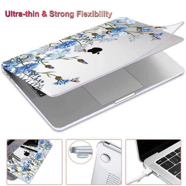Alt view image 5 of 5 - LCMOCICO Compatible with MacBook Air 13 Inch Case 2018 2019 2020 2021 Release A2337 M1 A1932 A2179 Touch ID, Plastic Hard Case Keyboard Cover Screen Protector for Mac Air 13 M1, Tropical Blue Flowers