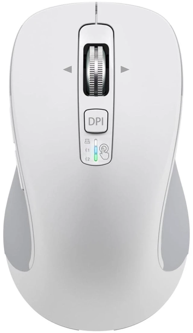 Main image of CITLLA Wireless Bluetooth Mouse (USB + BT1 + BT2), Full Size, 4-Way Scrolling, Multi-Device Silent Mouse for Computer, Laptop, iPad, MacBook (White)